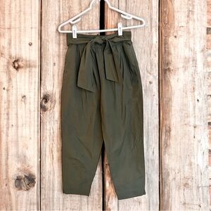 Zara Stylish Olive Green High-Waist Pants